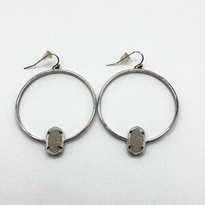 Kendra Scott Elora Silver-Tone Hoop Earrings With Ivory